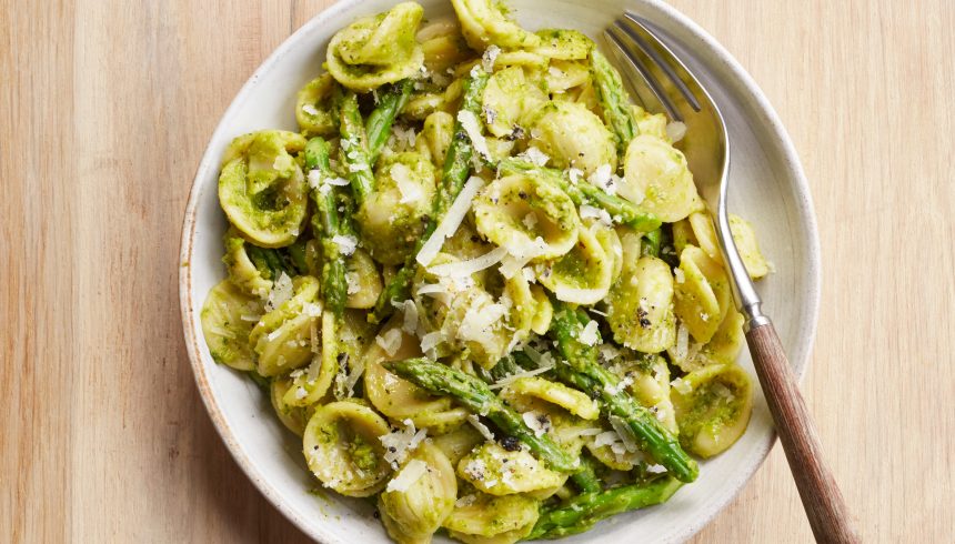 Orecchiette with Asparagus Pesto