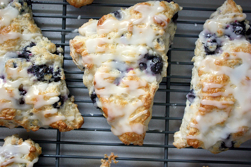 Blueberry Scones with Lemon Glaze